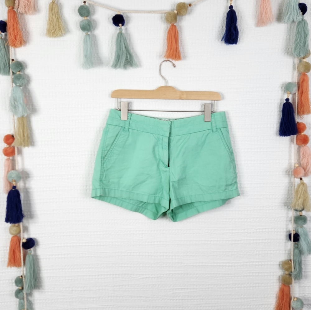 Classic Women's Mint Green Cotton Shorts